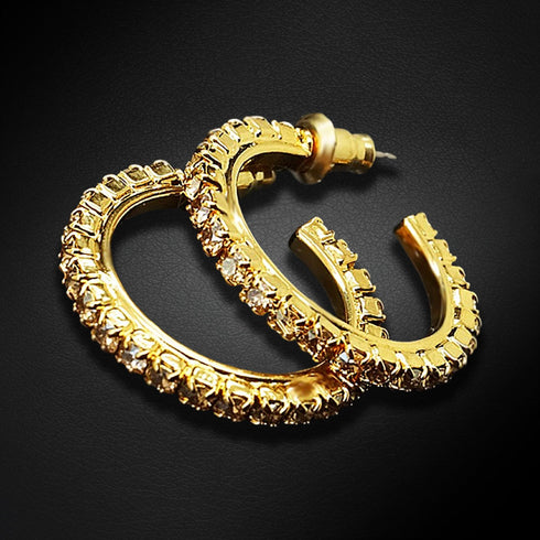 Серьги "Mīlestības Dāvana (Golden Shadow)" с кристаллами Swarovski™